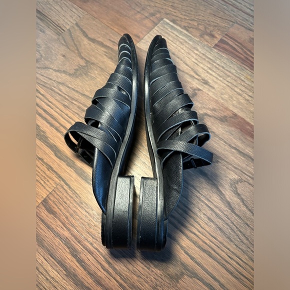 Kelsi‎ Dagger Brooklyn Alchemy Black Strappy Mule Size 9.5 Women Leather Slip On - Picture 7 of 8